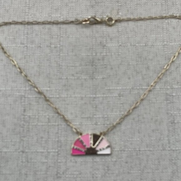 Women Necklace Pink/gold Tone Pendant Fashion Jewelry - Picture 7 of 9